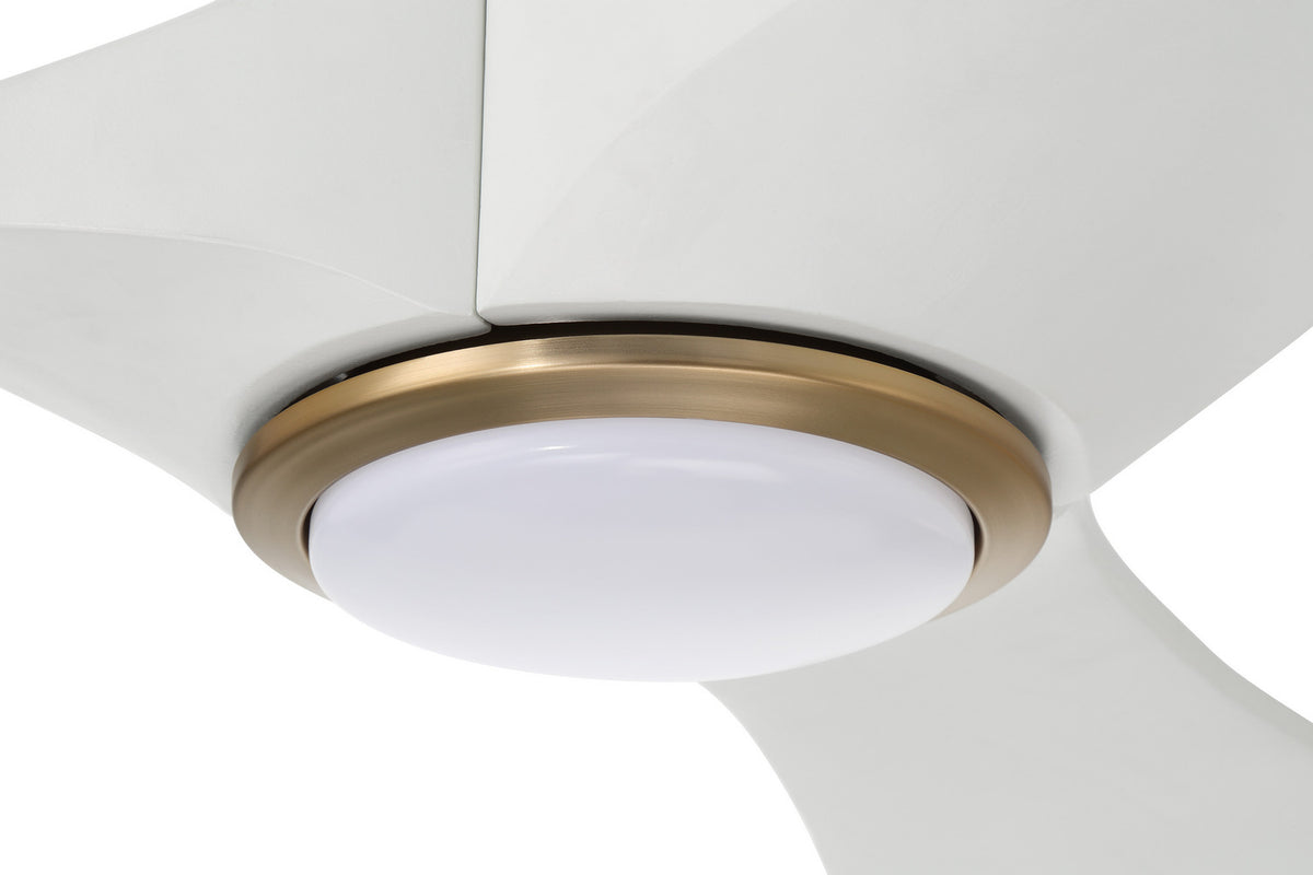 Craftmade - EVY60WSB3-NWF - 60" Ceiling Fan - Envy 60" Ceiling fan, no Wifi - White/Satin Brass