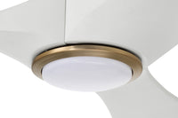 Craftmade - EVY60WSB3-NWF - 60" Ceiling Fan - Envy 60" Ceiling fan, no Wifi - White/Satin Brass