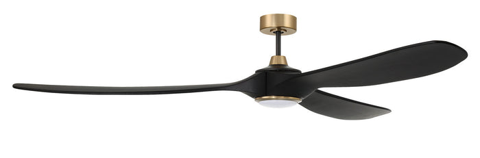 Craftmade 72"Ceiling Fan from the Envy 72 collection in Flat Black/Satin Brass finish