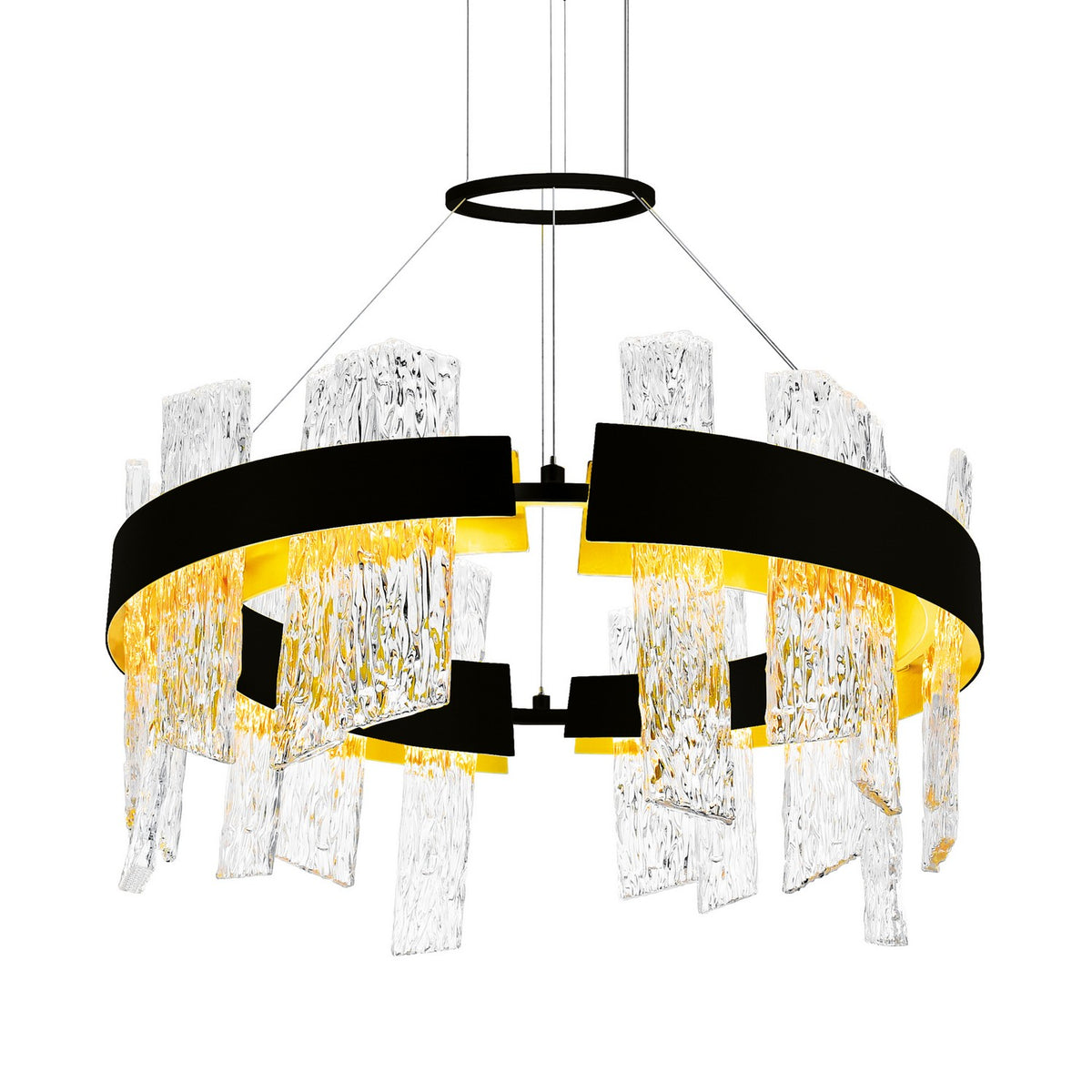 CWI Lighting - 1246P24-101-A - LED Chandelier - Guadiana - Black & Satin Gold
