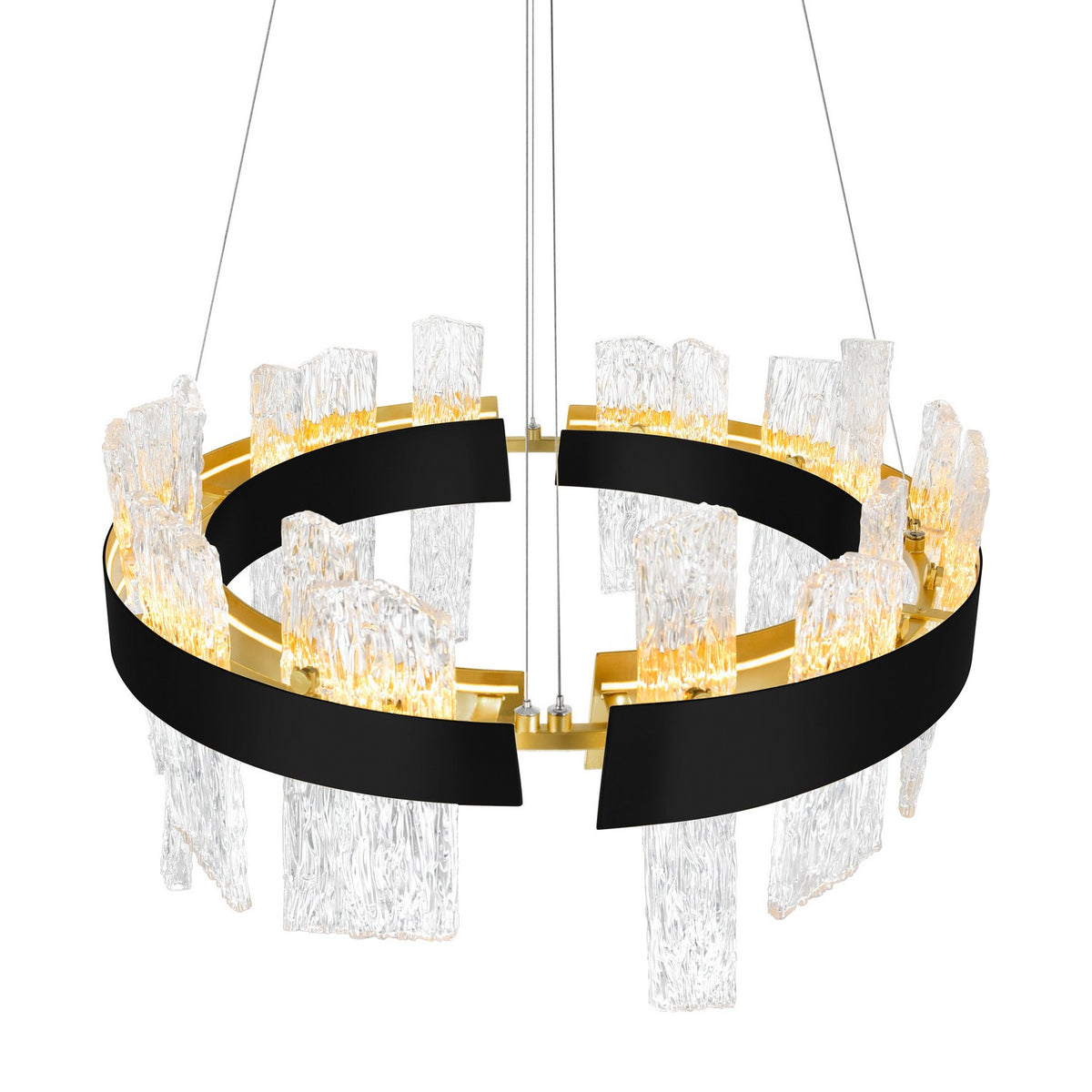 CWI Lighting - 1246P24-101-A - LED Chandelier - Guadiana - Black & Satin Gold