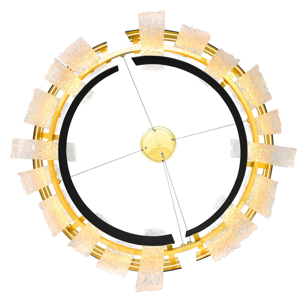 CWI Lighting - 1246P24-101-A - LED Chandelier - Guadiana - Black & Satin Gold