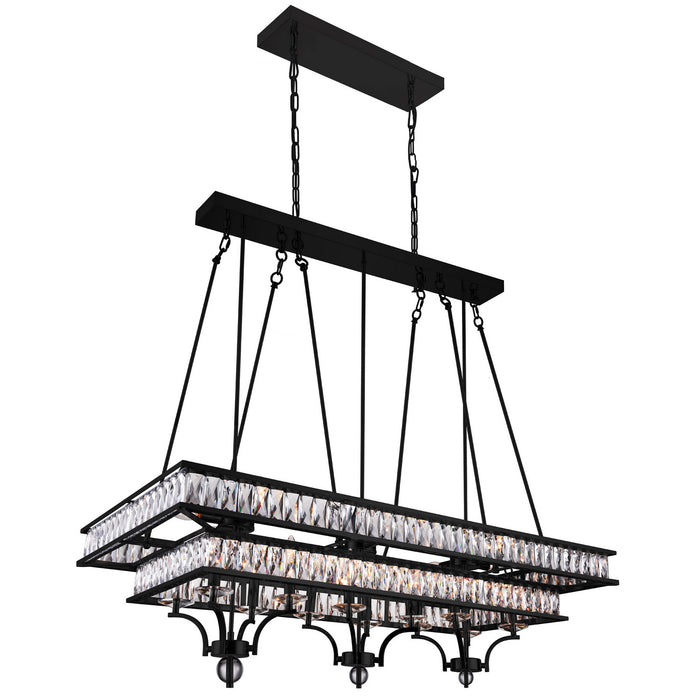 CWI Lighting 20 Light Island Chandelier from the Shalia collection in Black finish
