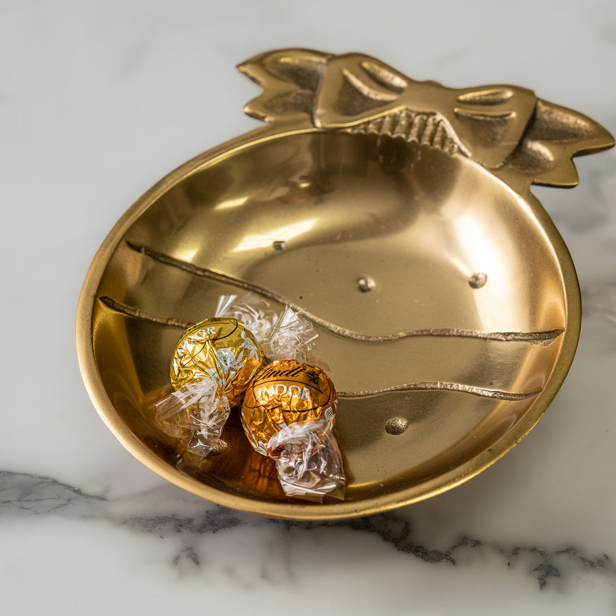 Design Shop Christmas Ornament Gold Tone Nut Bowl