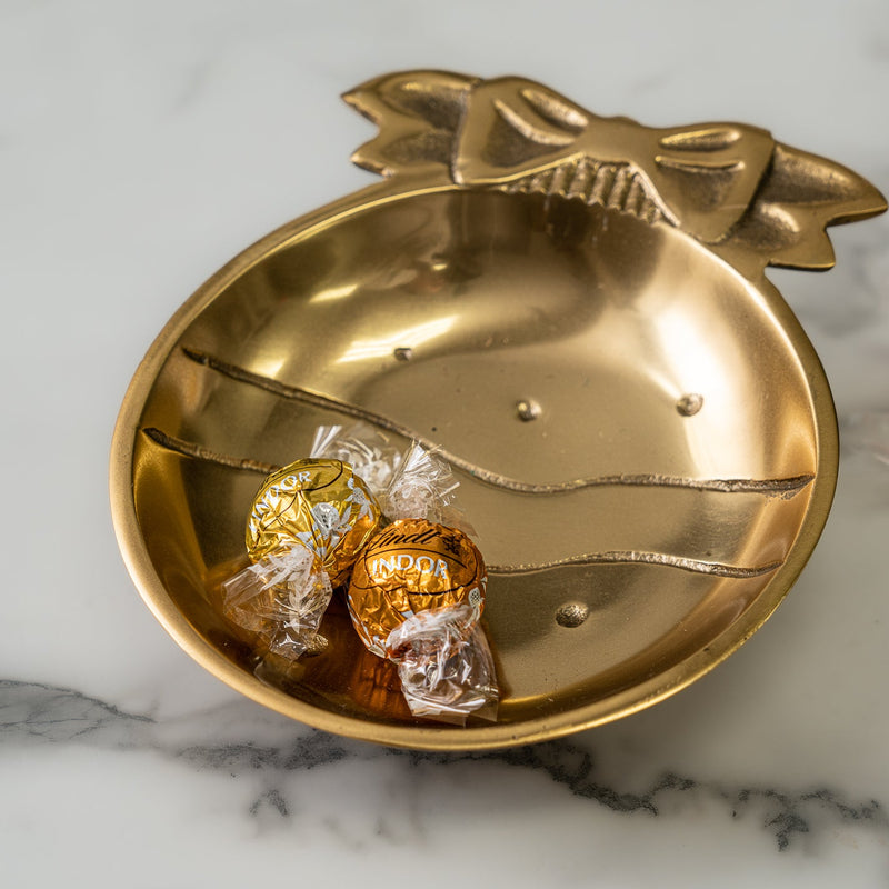 Design Shop Christmas Ornament Gold Tone Nut Bowl