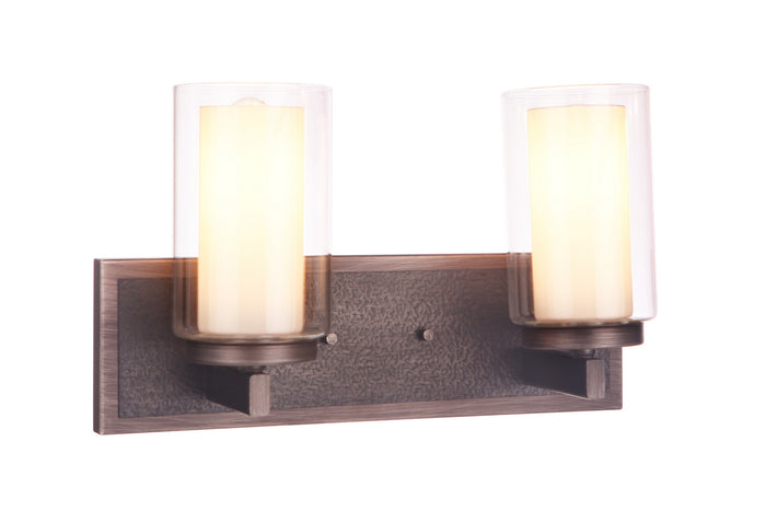 Craftmade Two Light Vanity from the Texture collection in Natural Iron/Vintage Iron finish