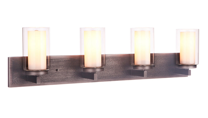 Craftmade Four Light Vanity from the Texture collection in Natural Iron/Vintage Iron finish