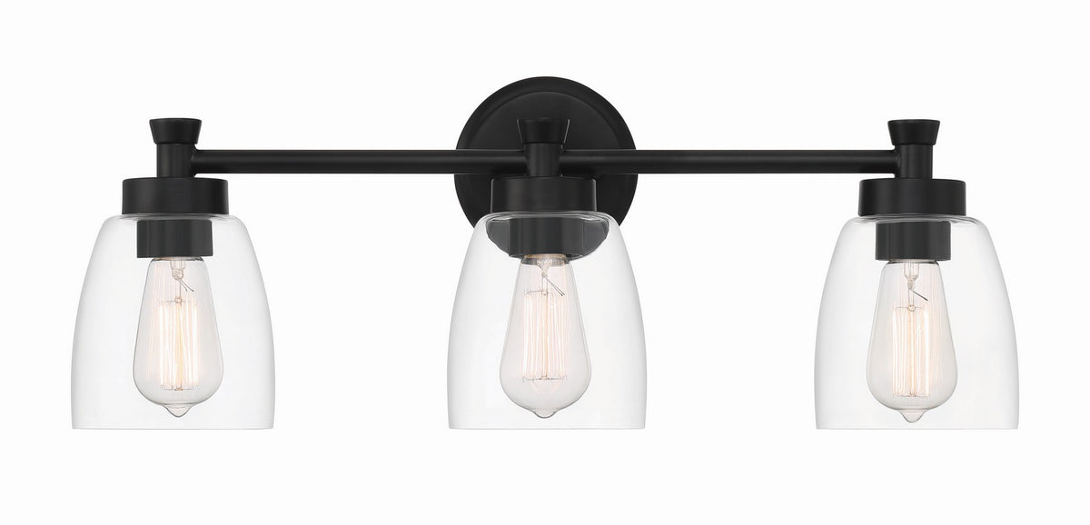 Craftmade - 12724FB3 - Three Light Vanity - Henning - Flat Black
