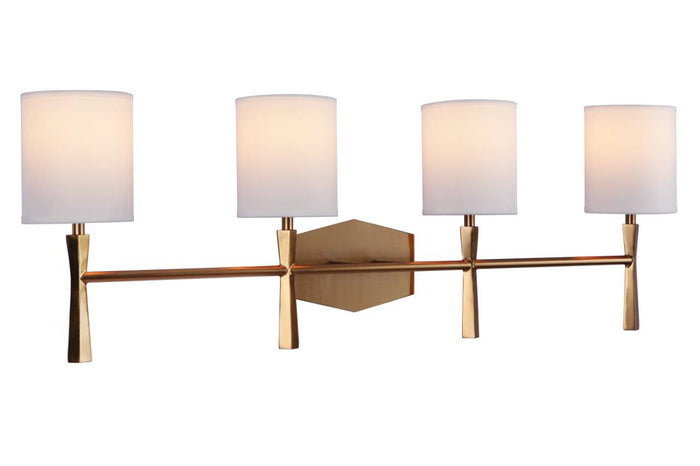 Craftmade Four Light Vanity from the Chatham collection in Satin Brass finish