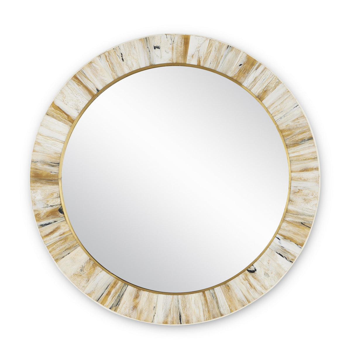 Currey and Company - 1000-0121 - Mirror - Niva Collection - Cream/Brass/Mirror