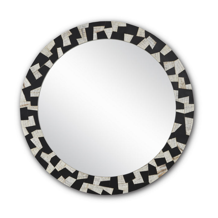 Currey and Company Mirror from the Bindu collection in Black/Natural/Mirror finish