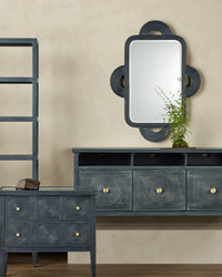 Currey and Company - 1000-0126 - Mirror - Santos - Vintage Navy