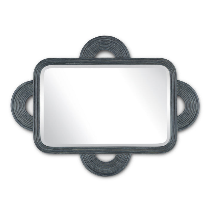 Currey and Company Mirror from the Santos collection in Vintage Navy/Mirror finish