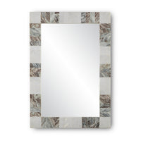 Currey and Company - 1000-0132 - Mirror - Elena Collection - White/Brown/Mirror