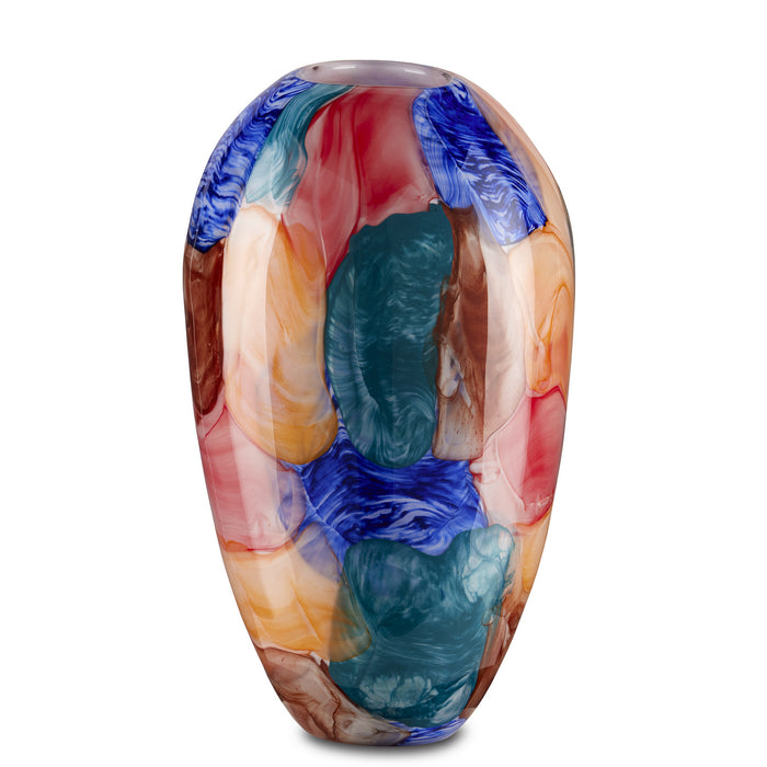 Currey and Company Vase from the Sarto collection in Blue/Orange/Green finish
