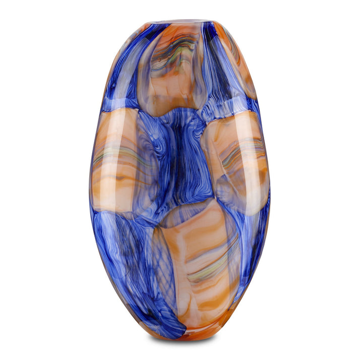 Currey and Company Vase from the Negroli collection in Blue/Orange/Green finish