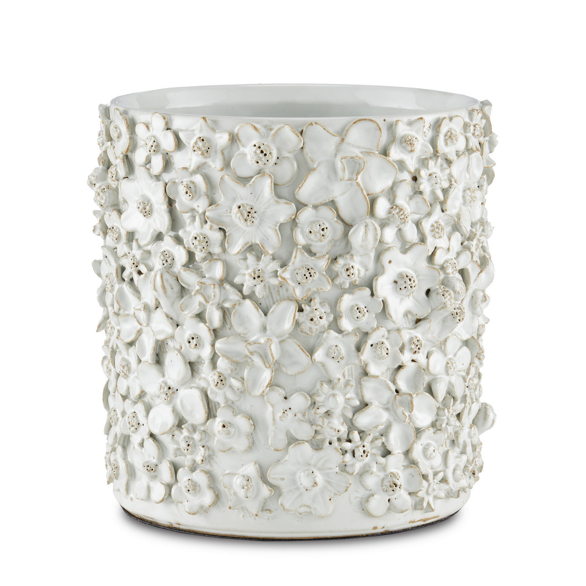 Currey and Company Cachepot from the Jessamine collection in White finish