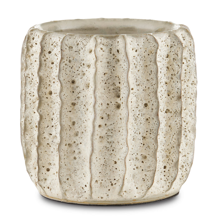 Currey and Company Cachepot from the Sunken Boat Moss collection in Moss White finish