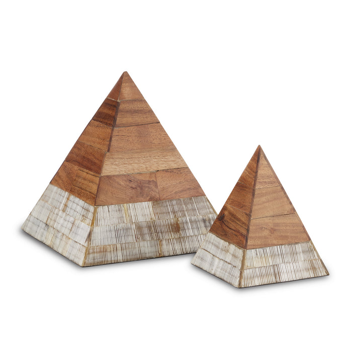 Currey and Company Pyramids Set of 2 from the Hyson collection in Natural finish