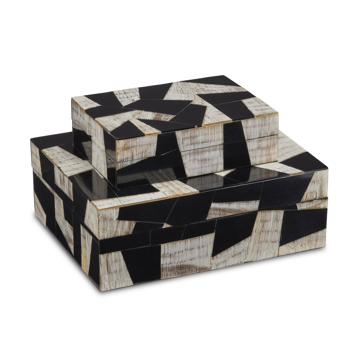 Currey and Company - 1200-0642 - Box Set of 2 - Bindu Collection - Natural/Black/Linen