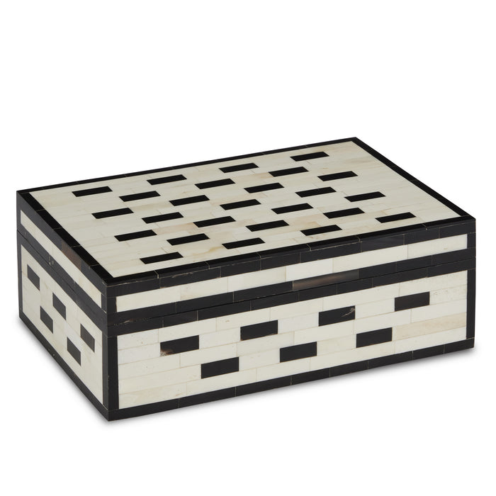 Currey and Company Box from the Carmine collection in White/Black/Natural finish