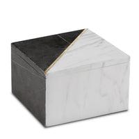 Currey and Company - 1200-0652 - Box - Deena - White/Black/Brass
