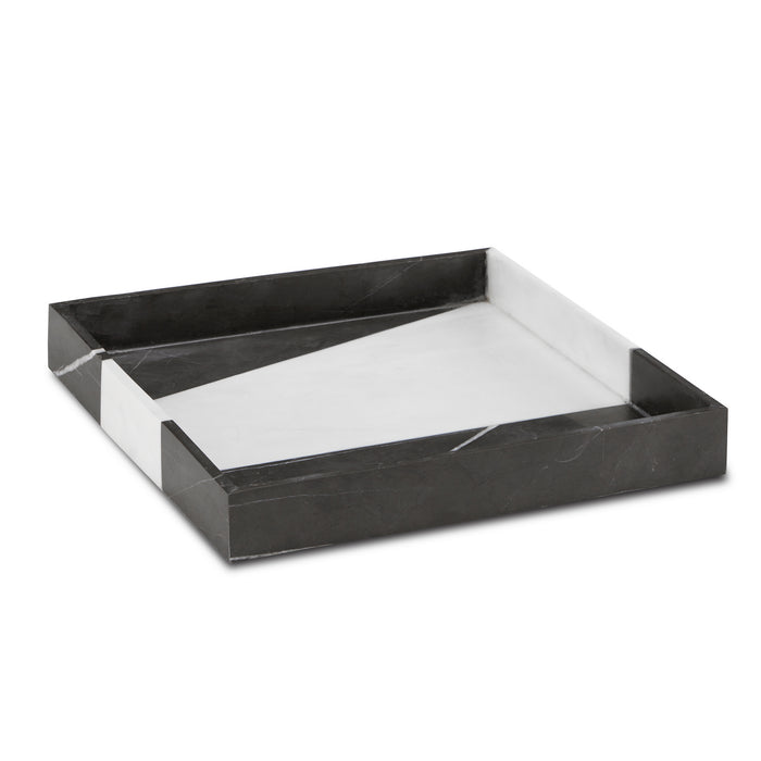Currey and Company Tray from the Sena collection in Black/White finish