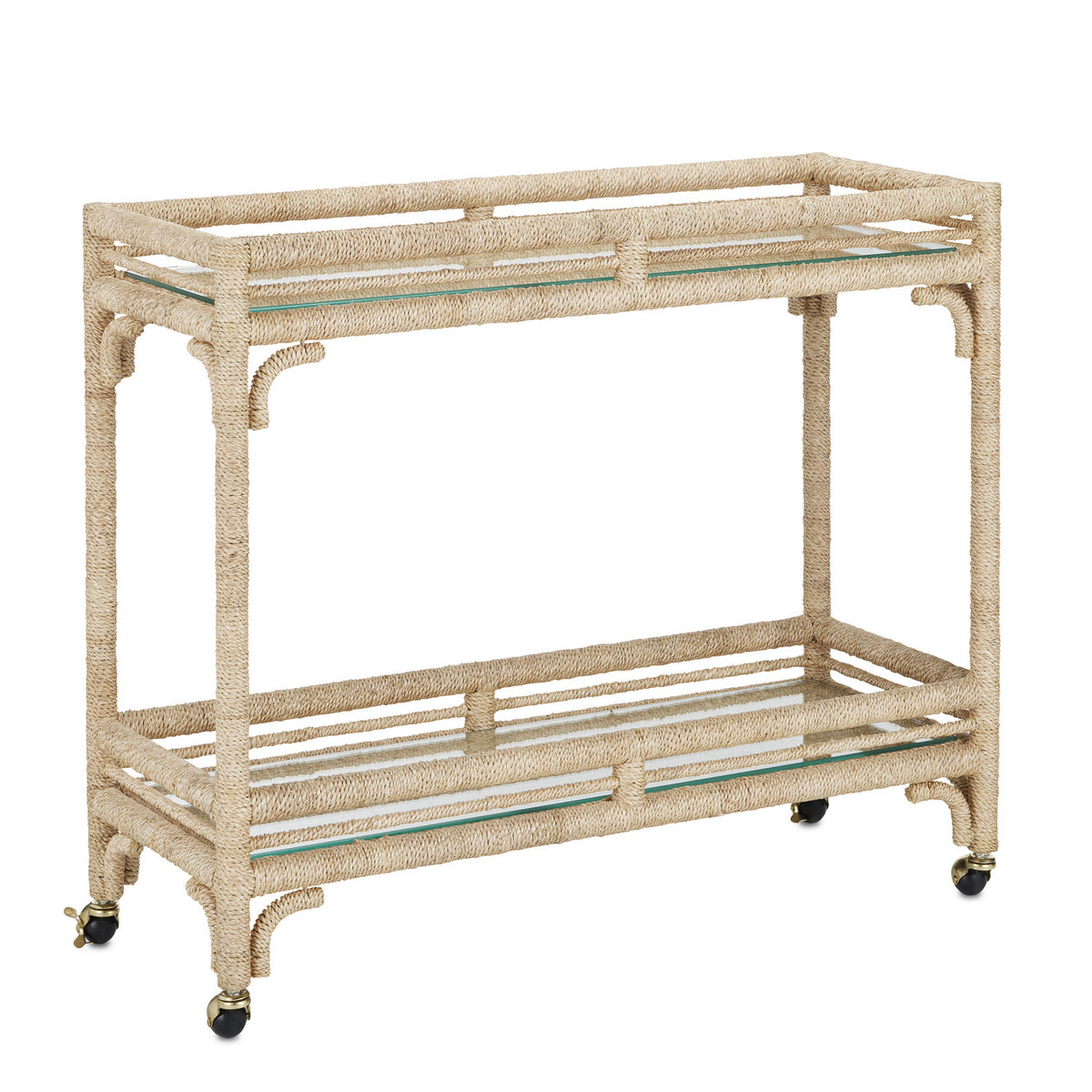 Currey and Company - 3000-0218 - Bar Cart - Olisa Collection - Natural Rope