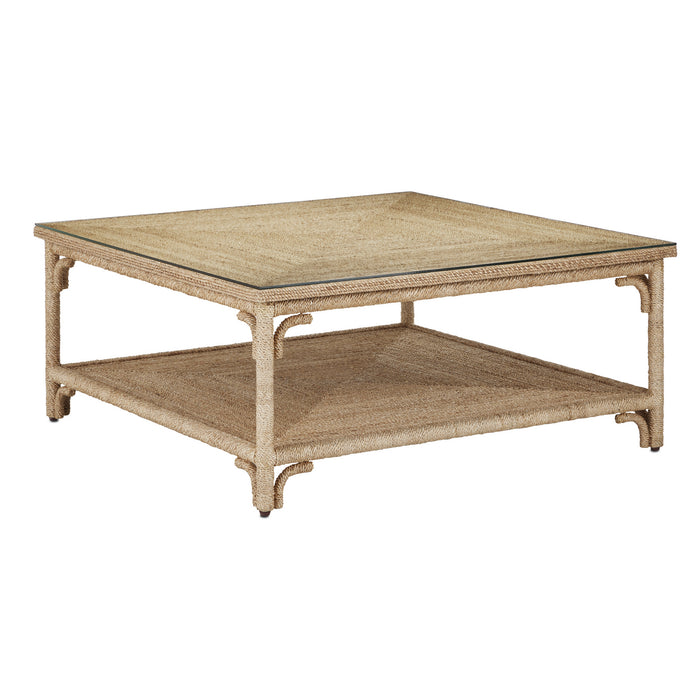 Currey and Company Cocktail Table from the Olisa collection in Natural Rope finish