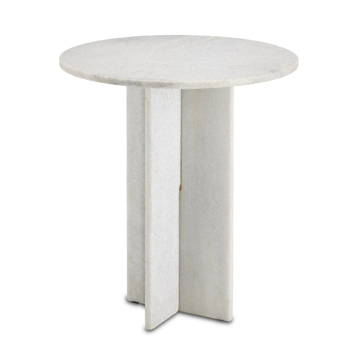 Currey and Company Accent Table from the Harmon collection in White finish