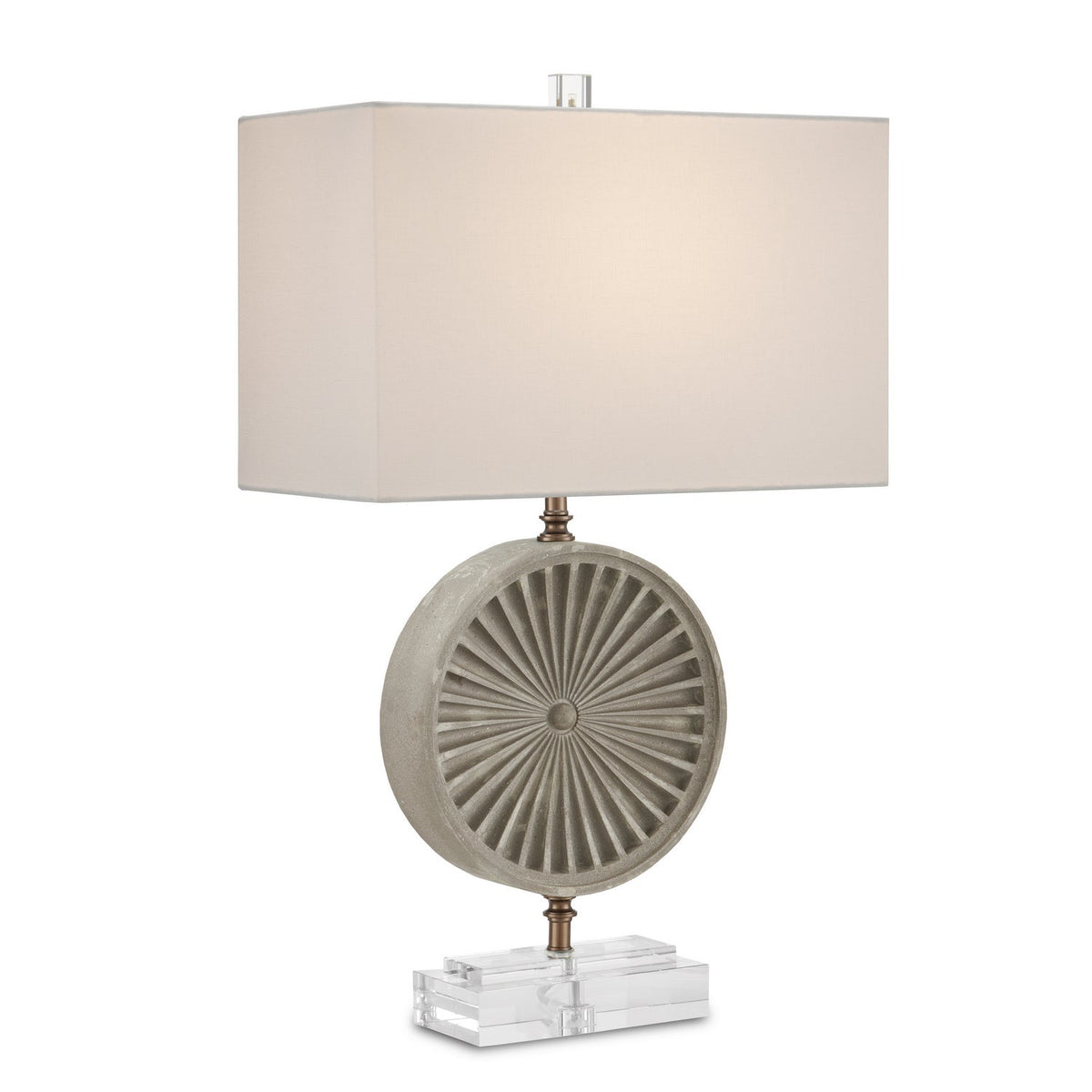 Currey and Company One Light Table Lamp from the Applique collection in Gray/Clear/Antique Brass finish