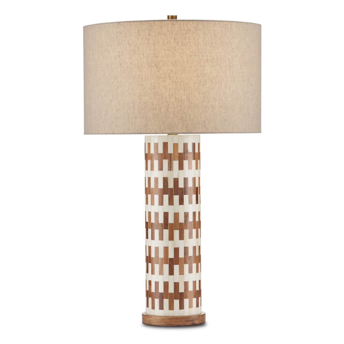 Currey and Company - 6000-0824 - One Light Table Lamp - Tia Collection - White/Natural/Antique Brass