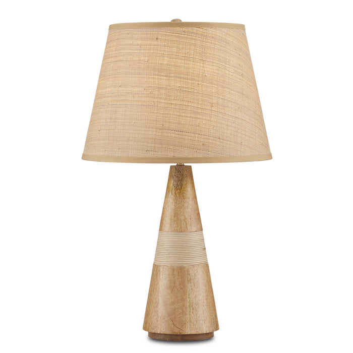 Currey and Company One Light Table Lamp from the Amalia collection in Natural/Brass finish