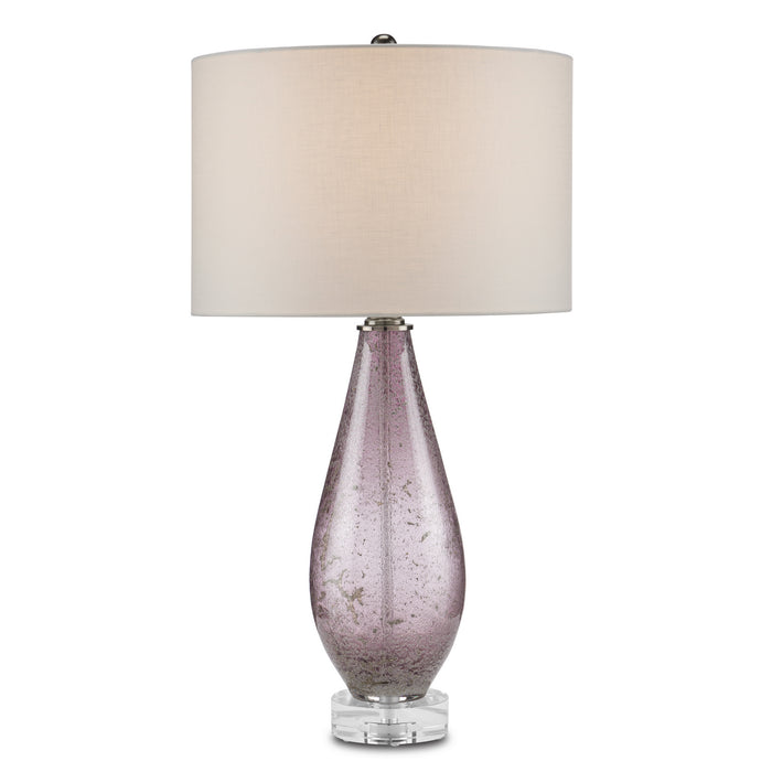 Currey and Company One Light Table Lamp from the Optimist collection in Purple/Clear/Antique Nickel finish
