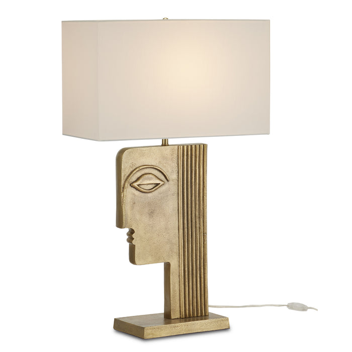 Currey and Company One Light Table Lamp from the Thebes collection in Antique Brass finish