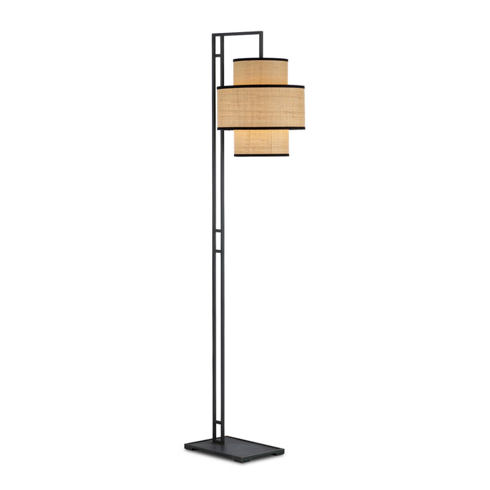 Currey and Company One Light Floor Lamp from the Marabout collection in Blacksmith/Natural finish