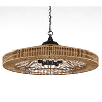 Currey and Company - 9000-0921 - Five Light Chandelier - Natural/Satin Black