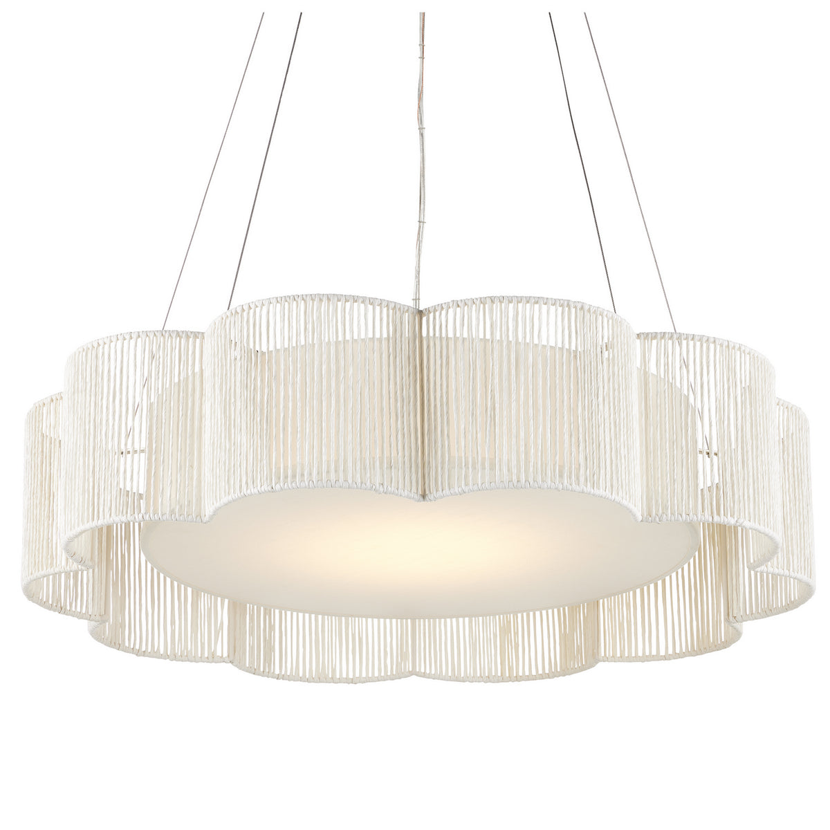 Currey and Company - 9000-0923 - LED Chandelier - White/Contemporary Silver Leaf