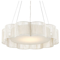 Currey and Company - 9000-0923 - LED Chandelier - White/Contemporary Silver Leaf