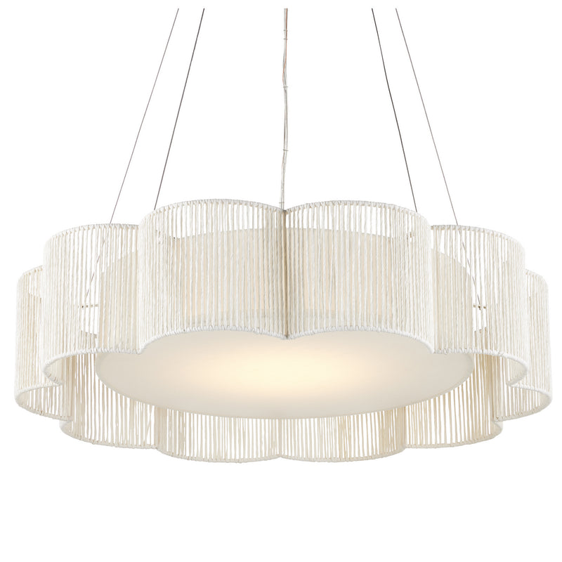 Currey and Company - 9000-0923 - LED Chandelier - White/Contemporary Silver Leaf