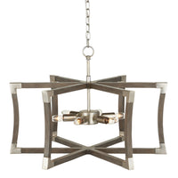 Currey and Company - 9000-0968 - Six Light Lantern - Bastian Collection - Chateau Gray/Contemporary Silver Leaf