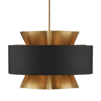 Currey and Company - 9000-0970 - Six Light Chandelier - Oxenwood Brass & Black Chandelier - Brass/Black
