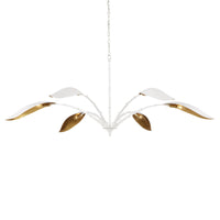 Currey and Company - 9000-0974 - Six Light Chandelier - Yuriko Collection - Gesso White/Contemporary Gold Leaf