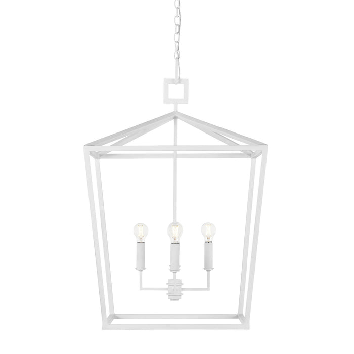 Currey and Company Five Light Chandelier from the Denison collection in Gesso White finish