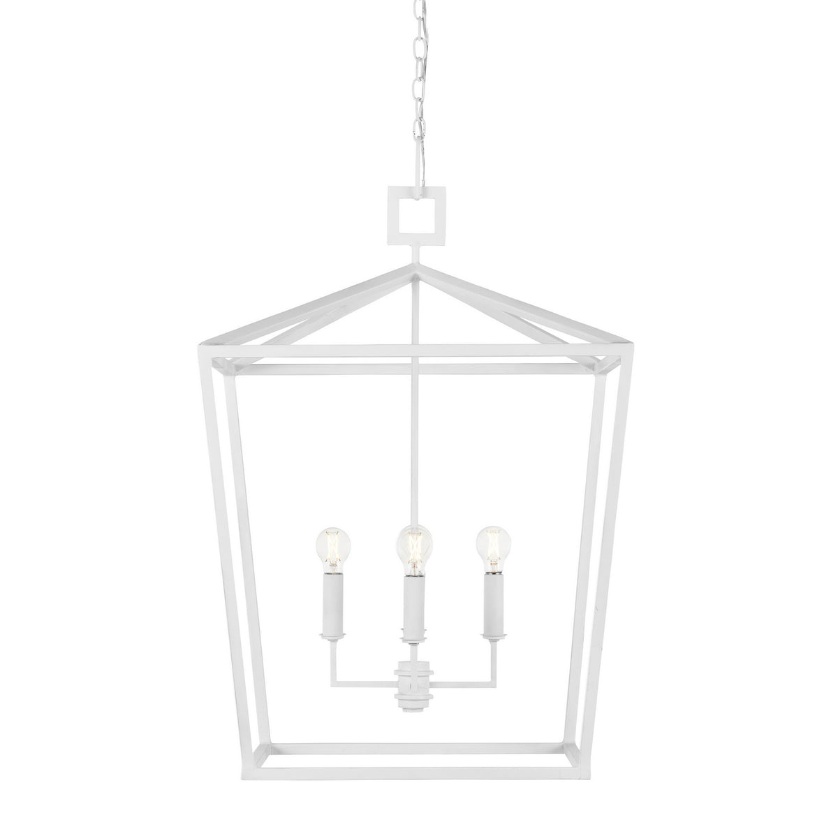 Currey and Company - 9000-0977 - Five Light Chandelier - Denison Collection - Gesso White