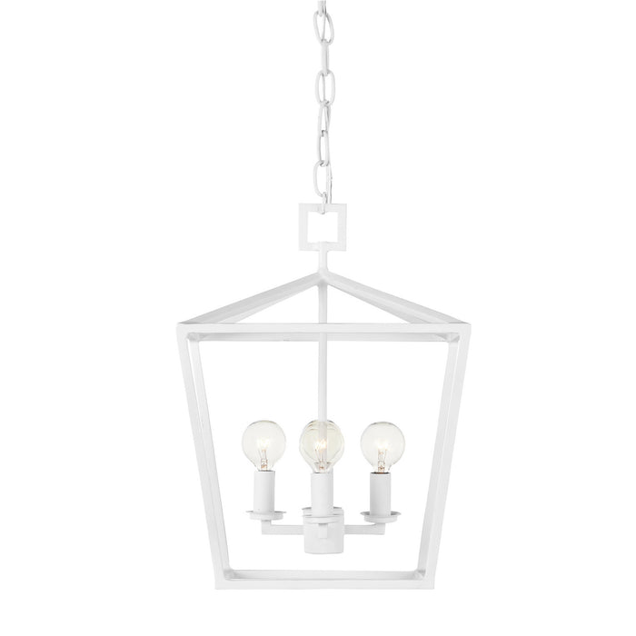 Currey and Company Four Light Chandelier from the Denison collection in Gesso White finish