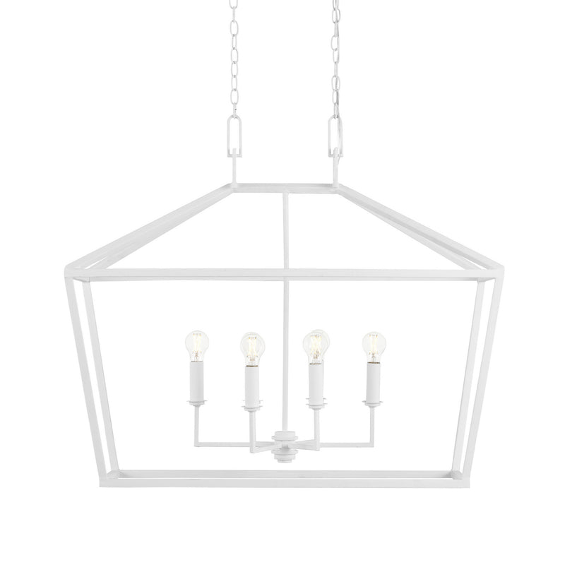 Currey and Company - 9000-0979 - Six Light Chandelier - Denison Collection - Gesso White