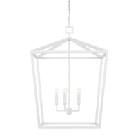 Currey and Company - 9000-0980 - Four Light Chandelier - Denison Collection - Gesso White
