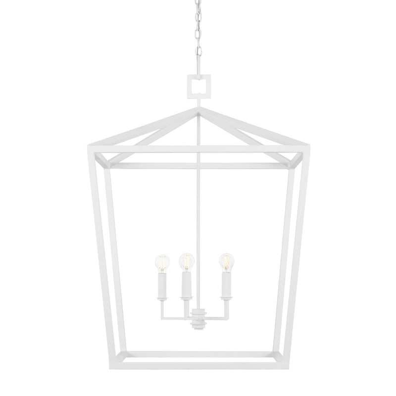 Currey and Company - 9000-0980 - Four Light Chandelier - Denison Collection - Gesso White