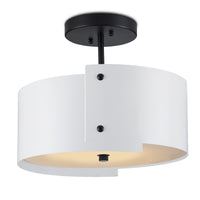 Currey and Company - 9000-0982 - LED Semi-Flush Mount - Ritsu - Sugar White/Satin Black
